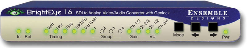 BrightEye 16 SDI to Analog Video Converter with Frame Sync/Genlock and Audio Disembedder from Ensemble Designs