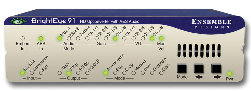 BrightEye 91 HD Upconverter with AES Audio from Ensemble Designs