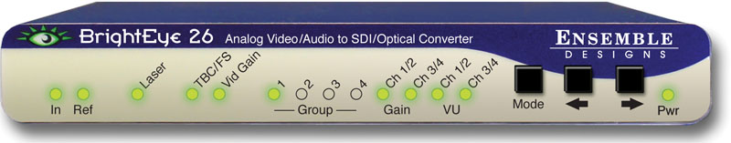 BrightEye 26 Analog Video/Audio to SDI/Optical Converter with TBC/Embedder from Ensemble Designs