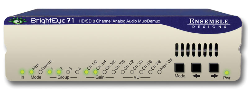 BrightEye 71 & 71-F HD/SD 8 Channel Analog Audio Embedder/Disembedder from Ensemble Designs