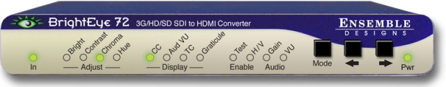 Ensemble Designs BrightEye 3G HD SD SDI to HDMI Converter with proc controls, closed caption decoding, color corrector correction